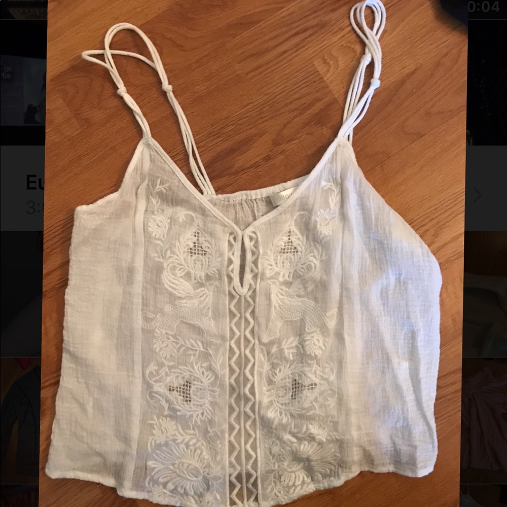 LF White Tank Crop Top